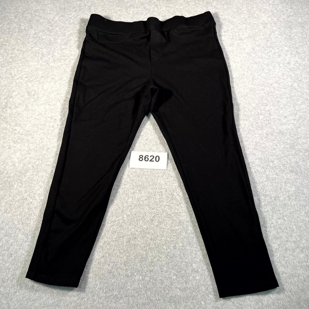 Maze Collection Leggings Womens 3X Black Rayon Stretch Elastic Waist Yoga